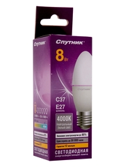 Светодиодная лампа LED C37 8W/4000K/E27 Спутник